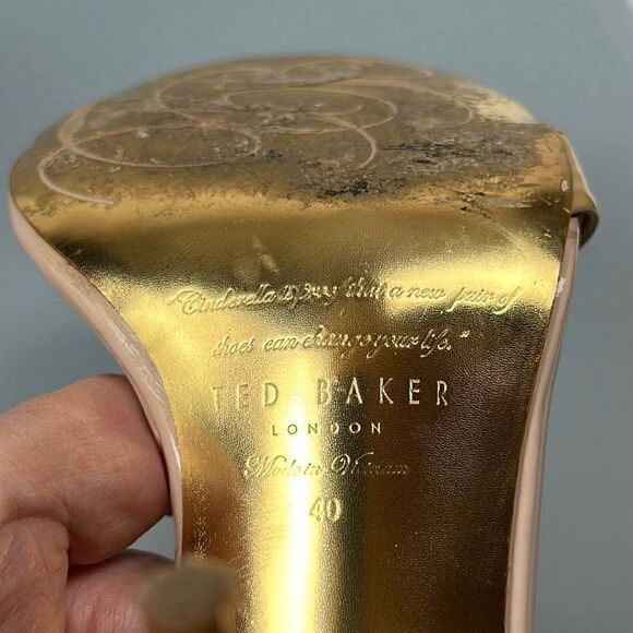 Ted Baker Chablise Nude Slip On Stiletto Patent Leather Sandals size 40 US 9 - Picture 12 of 14